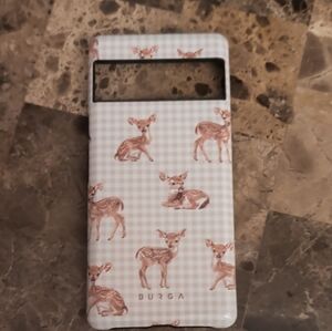 Burga White and Brown Deer Pattern Phone Case